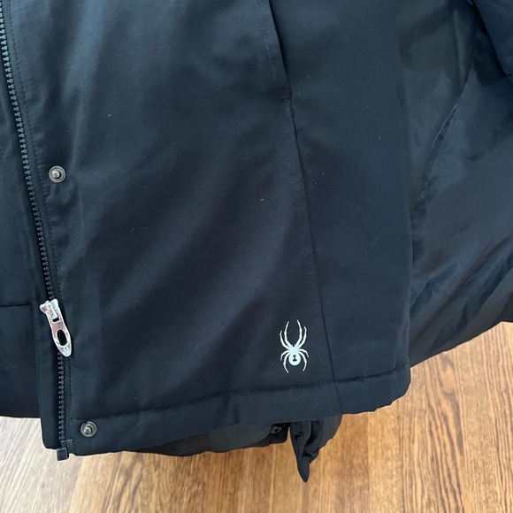 Spyder Black medium coat with hood - Picture 2 of 6